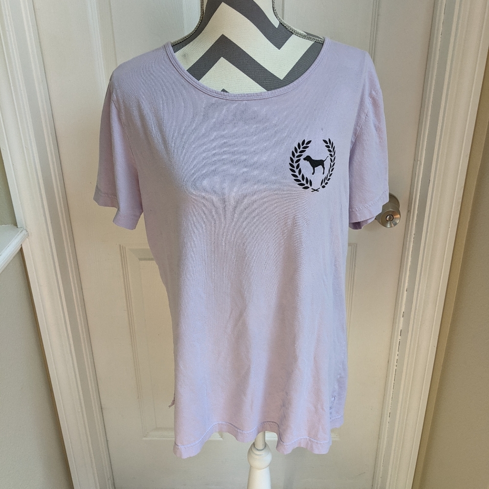 Victoria's Secret Purple Criss Crossed Tshirt Sz L